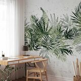  Foto tapeta - Jungle and green plume - large tropical leaves on a white background 441x315 | shoptok.hr