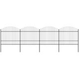  Vrtna ograda s vrhom koplja Čelik 714,5 x 175 cm Crna | Eponuda.com
