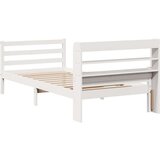 vidaXL Posteljni okvir z vzglavjem brez vzmetnice bel 100x200 cm | Shoptok.si
