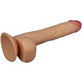 Lovetoy King-Sized - realistični testikularni dildo s vakuumskom čašicom - 25 cm (prirodni) | shoptok.hr