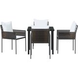  Vrtni set za objed 5 kom. Smeđa i crna PE ratan | shoptok.hr