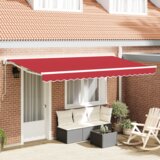  Skrovita tenda Crvena 400x200 cm Poliester i aluminij i tkanina | shoptok.hr