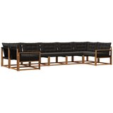 vidaXL Zunanja garnitura za sedenje z blazino 7 pcs Naravna in črna, (5000273615) | Shoptok.si