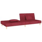  Kavč dvosed z ležiščem in dvema blazinama vinsko rdeče blago, (21749641) | Shoptok.si
