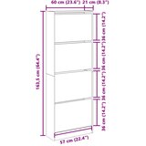 Ormarić za cipele boja hrasta 60x21x163,5 cm konstruirano drvo | shoptok.hr