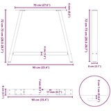  Noge za blagovaonski stol A-oblika 2 kom 90 x (72-73) cm Čelik | shoptok.hr