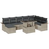 vidaXL set od 9 dijelova vrtnih sofa s jastučićima svjetlosiva poli ratan, 2-sjedna vrtna sofa s prostorom za pohranu i jastučićima svjetlosiva poli ratan Cijene