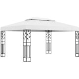 vidaXL Paviljon z dvojno streho 3x4 m bel Cene