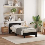  Krevetna okvira s LED svjetlima Crni hrast 100x200 cm Konstruirano drvo | shoptok.hr