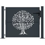  Vrtna vrata antracit 100x75 cm čelična s uzorkom stabla | shoptok.hr