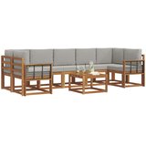  Set vanjskih sofa 8 kom. Prirodna i svijetlo siva | shoptok.hr