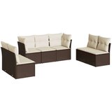  7-dijelni set vrtnih sofa od poliratana s jastucima smeđi | shoptok.hr