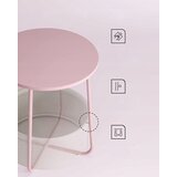  Okrugli Stol za Kavu i Noćni Ormarić - Ružičasta | shoptok.hr