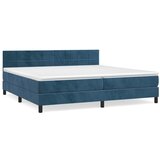 vidaXL Box spring postelja z vzmetnico temno modra 200x200 cm žamet, (20789879) Cene