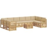  Set vanjskih sofa 11 pcs Bijela i bež 59 x 59 x 37 cm Poliester | shoptok.hr