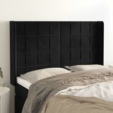  Uzglavlje s ušima crno 147x16x118/128 cm baršunasto | Eponuda.com