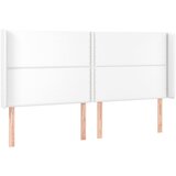  Uzglavlje s ušima bijelo 203x16x118/128 cm od umjetne kože | shoptok.hr