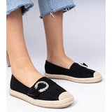 Gemre Black espadrilles adorned with rhinestones Maruta | ePonuda.com