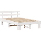 Bijeli krevetni okvir s uznasom 120x200 cm od masivnog drva borovine | shoptok.hr