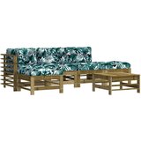 The Living Store Vrtna garnitura 6-delna z blazinami impregnirana trdna borovina - Vrtna Sedežna Garnitura, (21459430) | Shoptok.si