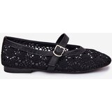 Boto Perforated ballerinas with strap black Orphali | Shoptok.si
