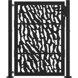  Vrtna vrata crna 100x125 cm dizajn s čeličnim tragovima | shoptok.hr