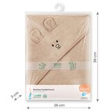 BabyOno Ručnik bambus 100x100 cm, with ears, tamno bež | shoptok.hr
