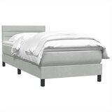 vidaXL Box Spring postelja z vzmetnico Svetlo siva 90x210 cm Velvet | Shoptok.si
