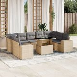 vidaXL 10-dijelni set vrtnih sofa s jastucima bež od poliratana | shoptok.hr