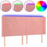 Maison Chic led posteljno vzglavje - vzglavna omarica - nočna omarica roza 183x16x118/128 cm žamet, (21708044) Cene