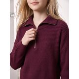 Sinsay Rebrasti džemper half-zip s viskozom | shoptok.hr