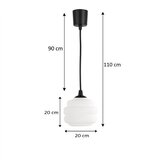 Brilagi LED luster na sajli RETRO GLASS 1xE27/60W/230V Ø 20 cm crna/bela | Eponuda.com
