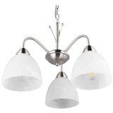  Bela/srebrna viseča svetilka s steklenim senčilom ø 43 cm Dobby – | Shoptok.si