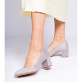 Gemre Telis classic gray eco-suede block heels | ePonuda.com