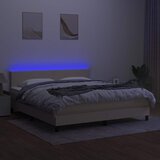  Krevet box spring s madracem LED krem 160x200 cm od tkanine | shoptok.hr