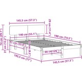  krevetni okvir s uzglavlje smeđa 140x190 cm čvrsti bor | shoptok.hr