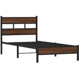  Okvir kreveta bez madraca smeđa boja hrasta 75x190 cm drveni | shoptok.hr