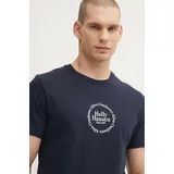Helly Hansen Bombažna kratka majica mornarsko modra barva