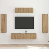 3 TV omarica 5 pcs Umetni hrast - - Rjava - 65.4 - 31 x 29,5 x 100 cm - 2025-vidaXL-Uvoz_2 Cene