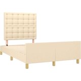  Okvir za krevet s uzglavljem krem 120x190 cm od tkanine | shoptok.hr