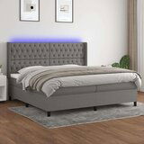  Box spring s madracem LED tamnosivi 200x200 cm tkanina | shoptok.hr