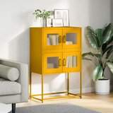 vidaXL Highboard Gorčično rumena 68x39x107 cm Jeklo | Shoptok.si