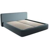 Makamii Plavi tapecirani bračni krevet s prostorom za odlaganje s podnicom 180x200 cm Kiana – Cijene
