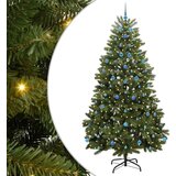 vidaXL Umjetno božićno drvce S LED lampica Zelena 240 cm PVC i metal | shoptok.hr