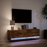 vidaXL Zidni TV ormarić LED boja dimljenog hrasta 140x31x38 cm | shoptok.hr
