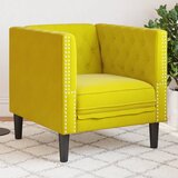 vidaXL Fotelj chesterfield rumeno žamet | Shoptok.si