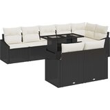  Set vrtne sofe od 9 dijelova s jastučićima Crni Poliratan | shoptok.hr