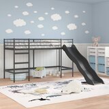  Krevet na kat za djecu s toboganom Crna i antracit 90 x 190 cm | shoptok.hr