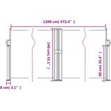  Bočna tenda na uvlačenje crna 140 x 1200 cm | shoptok.hr