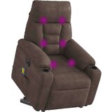  Električni masažni naslanjač rjava mikrovlakna, (22123195) | Shoptok.si